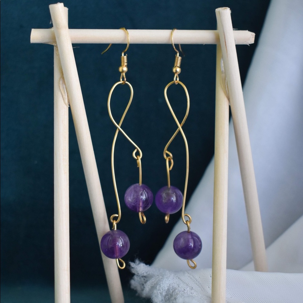 Handcrafted amethyst earring